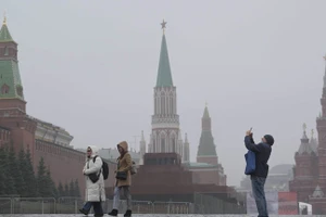 Điện Kremlin ở Moscow và Quảng trường Đỏ. (Ảnh: Sputnik/Alexey Nikolsky)