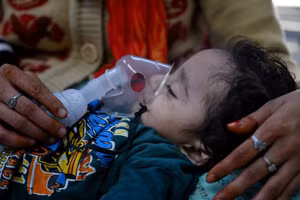 Hình ảnh trẻ em Ấn Độ khốn khổ vì ô nhiễm không khí 