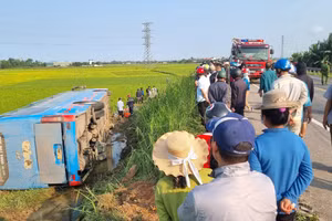 Hiện trường vụ tai nạn giao thông.