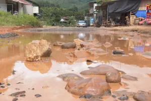 Nhiều 'ổ voi, ổ gà' trên tuyến đường ĐH 83.