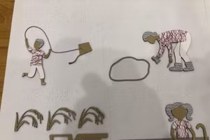 Bản in sách giáo khoa nổi cho người khiếm thị.