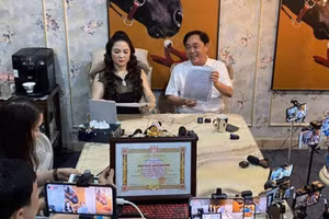 Những buổi livestream của bà Nguyễn Phương Hằng có đến hơn nửa triệu người theo dõi. (Ảnh chụp màn hình)