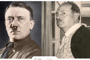 Adolf Hitler (trái) và Jean-Marie Loret - người được cho là con rơi của ông ta.