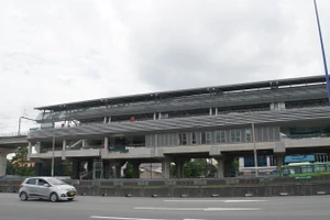 Một đoạn tuyến Metro ở TP Thủ Đức. Hiện, tuyến 1 Metro đã hoàn thành khoảng 20km. (Ảnh: Lê Nam)