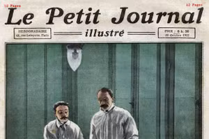 Serge Voronoff và phụ tá đang phẫu thuật cấy ghép cho một con chó tại phòng thí nghiệm (minh họa trên báo Le Petit Journal ngày 22/10/1922).