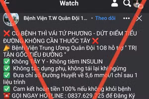 Trang web mạo danh Bệnh viện Trung ương Quân đội 108 để bán thực phẩm chức năng. 
