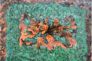 Tác phẩm 'Trừu tượng 2', tổng hợp trên giấy giang của Trần Thị Thu.