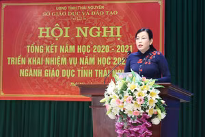 Đồng chí Nguyễn Thanh Hải, Bí thư Tỉnh ủy, phát biểu tại Hội nghị.