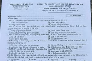 Gợi ý đáp án môn Giáo dục Công dân kỳ thi tốt nghiệp THPT 2024