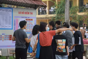 Thí sinh kiểm tra số báo danh và sơ đồ phòng thi.