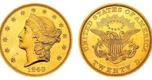 Được coi là đồng tiền có giá trị nhất lịch sử Mỹ, Double Eagle năm 1849 hiện có giá trị 20 triệu USD và là đồng tiền hiếm nhất trên thế giới. Ngày nay, trên toàn thế giới còn duy nhất một đồng tiền xu Double Eagle 1849.
