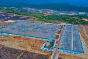 Dự án Trạm biến áp 500kV và đường dây 220/500kV kết hợp Nhà máy điện mặt trời Trung Nam Thuận Nam 450 MW tại xã Phước Minh. (Ảnh: Duy Quan).