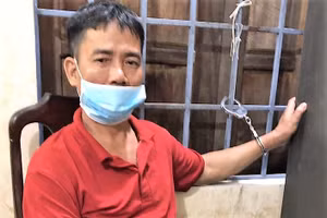 Đối tượng Cường tại cơ quan Công an.