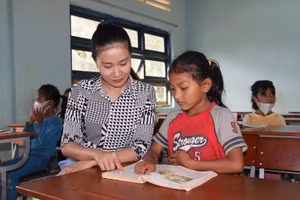 Cô Thu mong ước học trò có đủ cơm ăn, áo mặc và cố gắng học tập để sau này bớt đói nghèo.