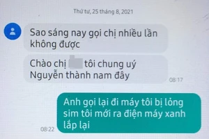 Đoạn tin nhắn đối tượng tự xưng Trung uý công an gửi cho nạn nhân.