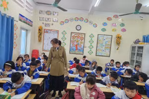 Trường Tiểu học Hoằng Trường cắt 20% tiền chế độ của giáo viên dạy học sinh khuyết tật. (Ảnh: NT)