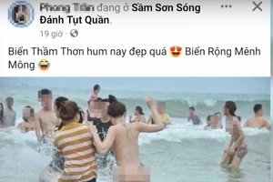 Hình ảnh đăng tải trên mạng xã hội được cho là ở biển Sầm Sơn.