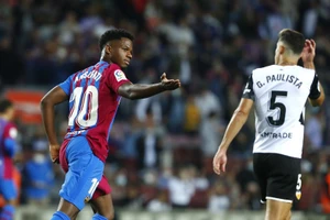 Ansu Fati trong trận Barca thắng Valencia 3-1.