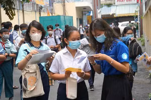 Thí sinh dự thi tuyển sinh vào lớp 10 Trường Phổ thông Năng khiếu (ĐHQG TPHCM) 2021.