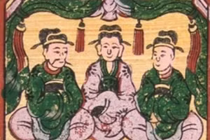 Tranh dân gian diễn tả về gia đình Táo quân.