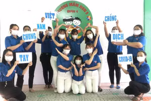 Trường Mầm non 9 (Quận 4, TP Hồ Chí Minh) - nơi cô Lê Thị Thanh Phương công tác, thể hiện quyết tâm phòng chống Covid-19.