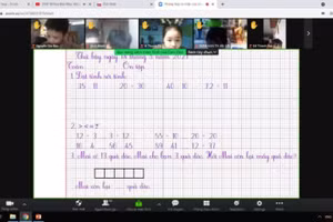 Trường Tiểu học Võ Thị Sáu (quận Hải Châu, TP Đà Nẵng) tổ chức ôn tập trực tuyến cho HS trên ứng dụng Zoom. 