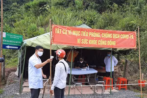 Một chốt dã chiến tại xã Sín Thầu, huyện Mường Nhé.