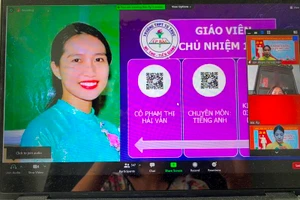 Giờ học online tại tỉnh Tiền Giang. 