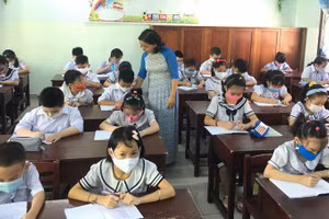 Giờ học của HS lớp Một Trường Tiểu học Lê Lai (quận Hải Châu, Đà Nẵng).