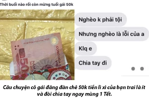 Lì xì bạn gái 50 nghìn, chàng trai bị chia tay ngay mồng 1 Tết