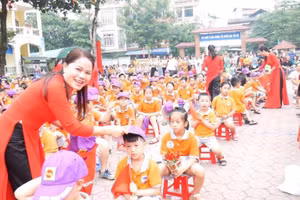 NGƯT Bùi Thị Kim Chi luôn trăn trở tìm cách nâng cao hiệu quả giáo dục vì học sinh. Ảnh: NVCC