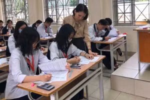 Cô Trần Thị Huyền Thư trong giờ lên lớp. Ảnh: NVCC