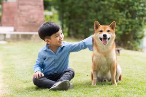 Thú cưng giúp quá trình phát triển của trẻ tốt hơn. Ảnh minh họa.