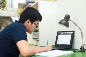 Nhiều bố mẹ đăng ký những khóa học online trong hè để HS không quên kiến thức. Ảnh: IT 