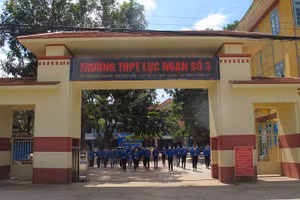 Trường THPT Lục Ngạn số 3, nơi xảy ra sự việc xô xát giữa một số học sinh.