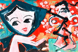 Tranh Hồ Xuân Hương của Nguyễn Tuấn Sơn.