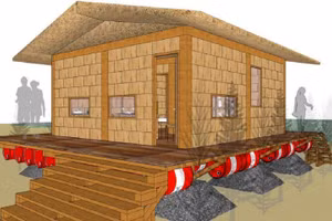 Mô phỏng nhà chống thiên tai vùng lũ.