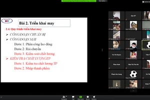 Một giờ học trực tuyến của sinh viên Trường ĐH Công nghiệp Dệt may Hà Nội. Ảnh: NTCC