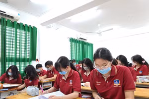 Học sinh khối 12 tại Trường THCS - THPT Đào Duy Anh, TPHCM trong giờ học. Ảnh: Minh Trân