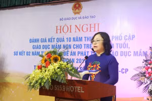 Thứ trưởng Bộ GD&ĐT Ngô Thị Minh phát biểu chỉ đạo hội nghị