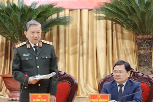 Đại tướng Tô Lâm, Bộ trưởng Bộ Công an phát biểu tại buổi làm việc.