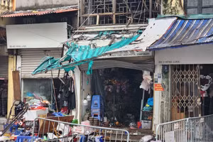 Hiện trường nơi xảy ra vụ hỏa hoạn.