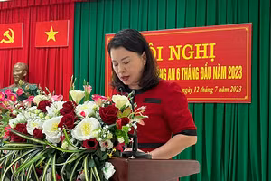 Bà Nguyễn Thị Giang Hương, Chủ tịch UBND huyện Nhơn Trạch, tỉnh Đồng Nai hồi tháng 7/2023. (Ảnh: UBND huyện Nhơn Trạch)