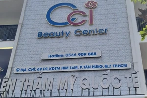 “Viện thẩm mỹ quốc tế CCI Beauty Center” tại địa chỉ 69 Hoàng Trọng Mậu (D1), quận 7. (Ảnh: Sở Y tế TPHCM)