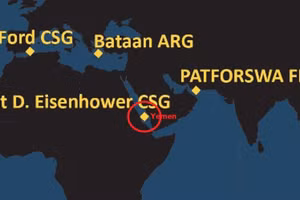 Tàu sân bay Mỹ đến quá gần Yemen, có thể bị Houthi đánh chìm?