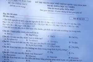 Lời giải môn Hóa kỳ thi THPT quốc gia 2019