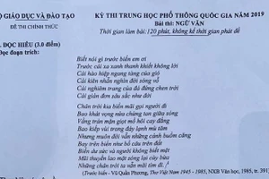 Đề thi và lời giải môn Ngữ văn Kỳ thi THPT quốc gia 2019