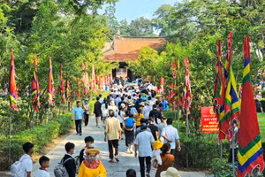 Hàng nghìn người nô nức dự Lễ hội Lam Kinh 2023. (Ảnh: LT)