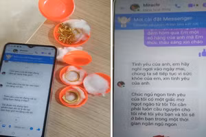 Nội dung đoạn tin nhắn giữa bà M. và bạn trai mới quen qua mạng xã hội. Ảnh: CATH.