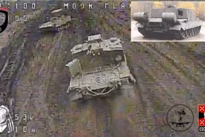 Thiết giáp chở quân 'hàng hiếm' Lagoda trên khung gầm T-80 bị FPV phá hủy